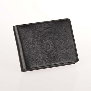 Cartera Genuine Leather Mens Wallet Black, With Coin Purse, Bifold Wallet, Personalized Gift, Cow Hide, With Zipper, Valentine's Day