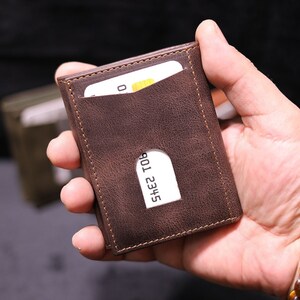 Numana Trifold Genuine Leather Wallet, Brown, Card Holder, Coin Purse, Gift, Personalized, Handmade, Valentine's Day, For Him, For Her