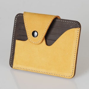 Cartera Garny de Piel de Ante Auténtica bicolor, Tarjetero, Regalo, Personalizada, Hecha a mano, San Valentín