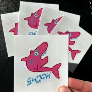 SCHORNK! (pink) Aufkleber Hai für Kinder, Aufkleber, Aufkleber, Aufkleber, Bordüre, Schule, Schule, etc [1 Count]