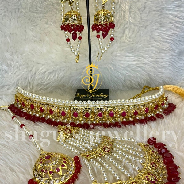 Empress Dulhan Jadavi Set / Hyderabadi Jadavi Sets/ hyderabadi jadau jewellery/ choker necklace and earring set/ dulhan gala set