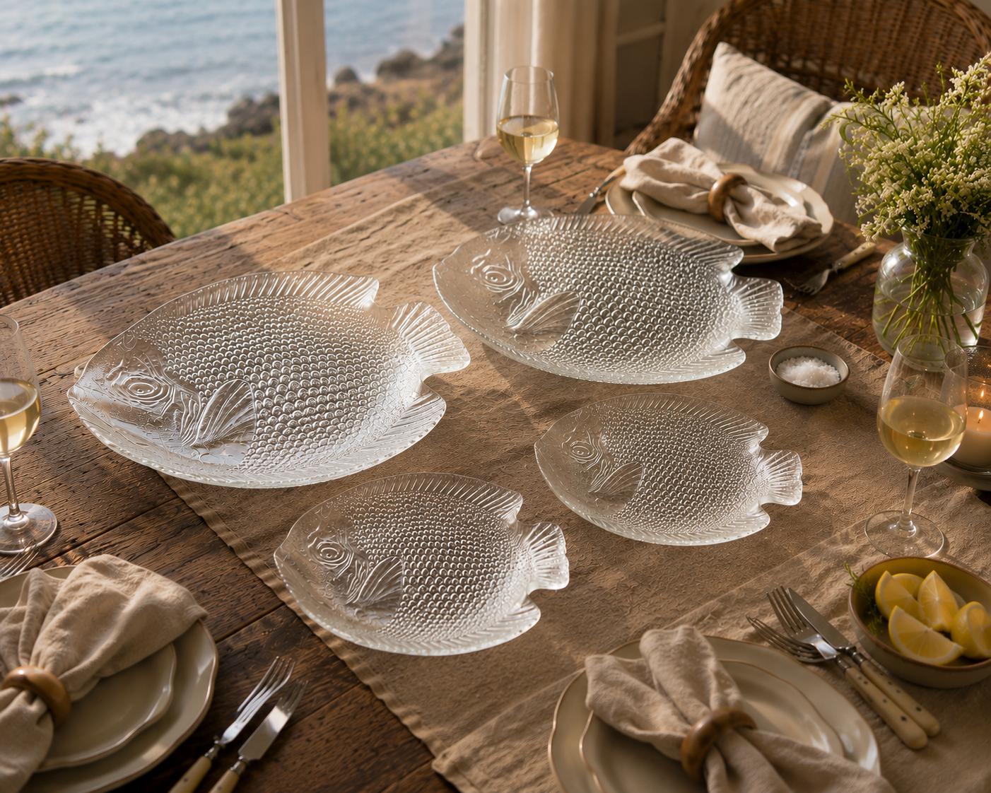 Arcoroc fish plates - Etsy 日本