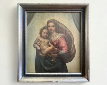 Sixtijnse Madonna (detail) Nr. 574 Rafaël, in de originele lijst, circa 1920 door F. Brockmann