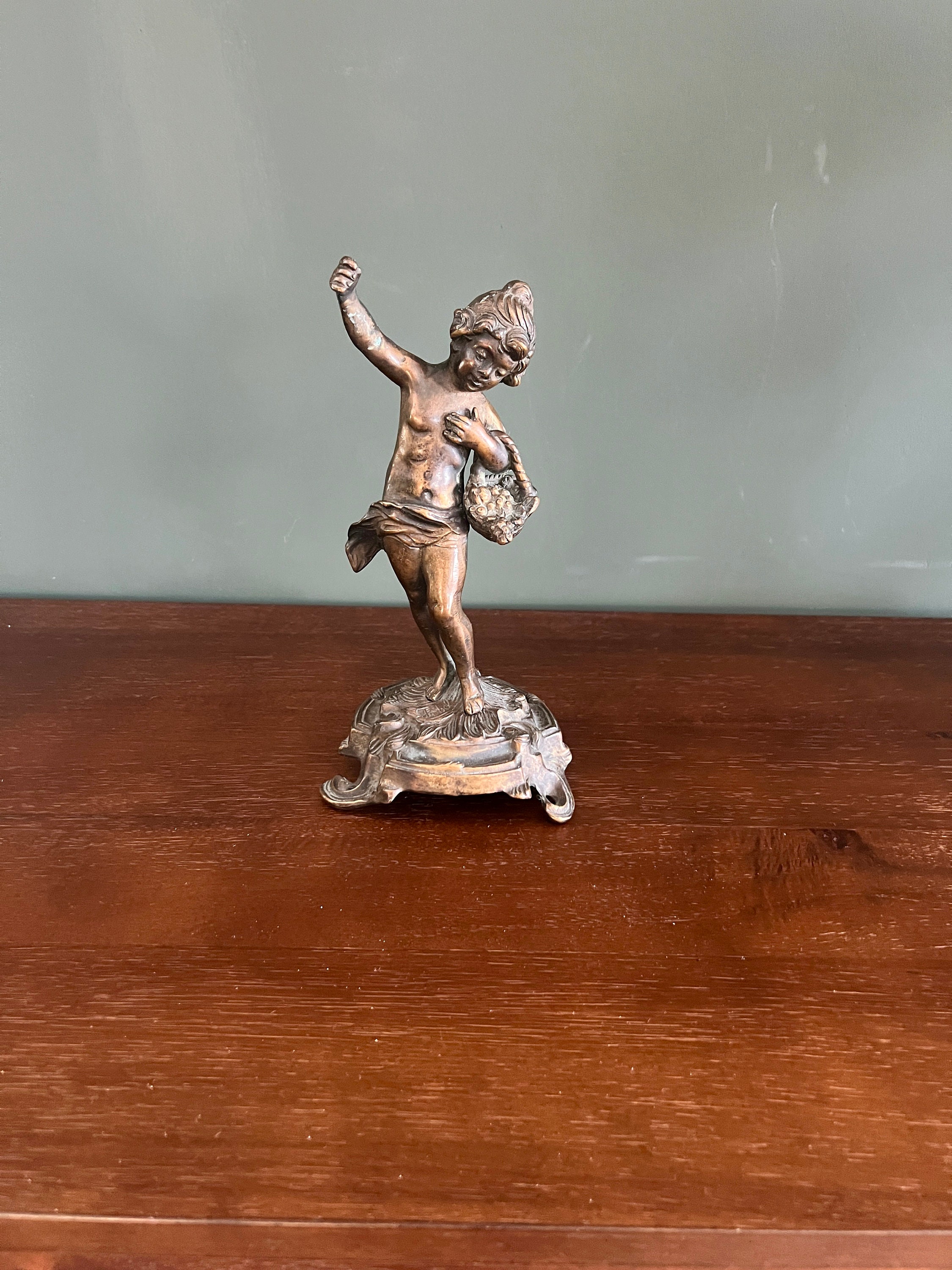 Rarity! Art Nouveau Bronze by Farbel - the Cueilette (arbor) 1900-1920 ...