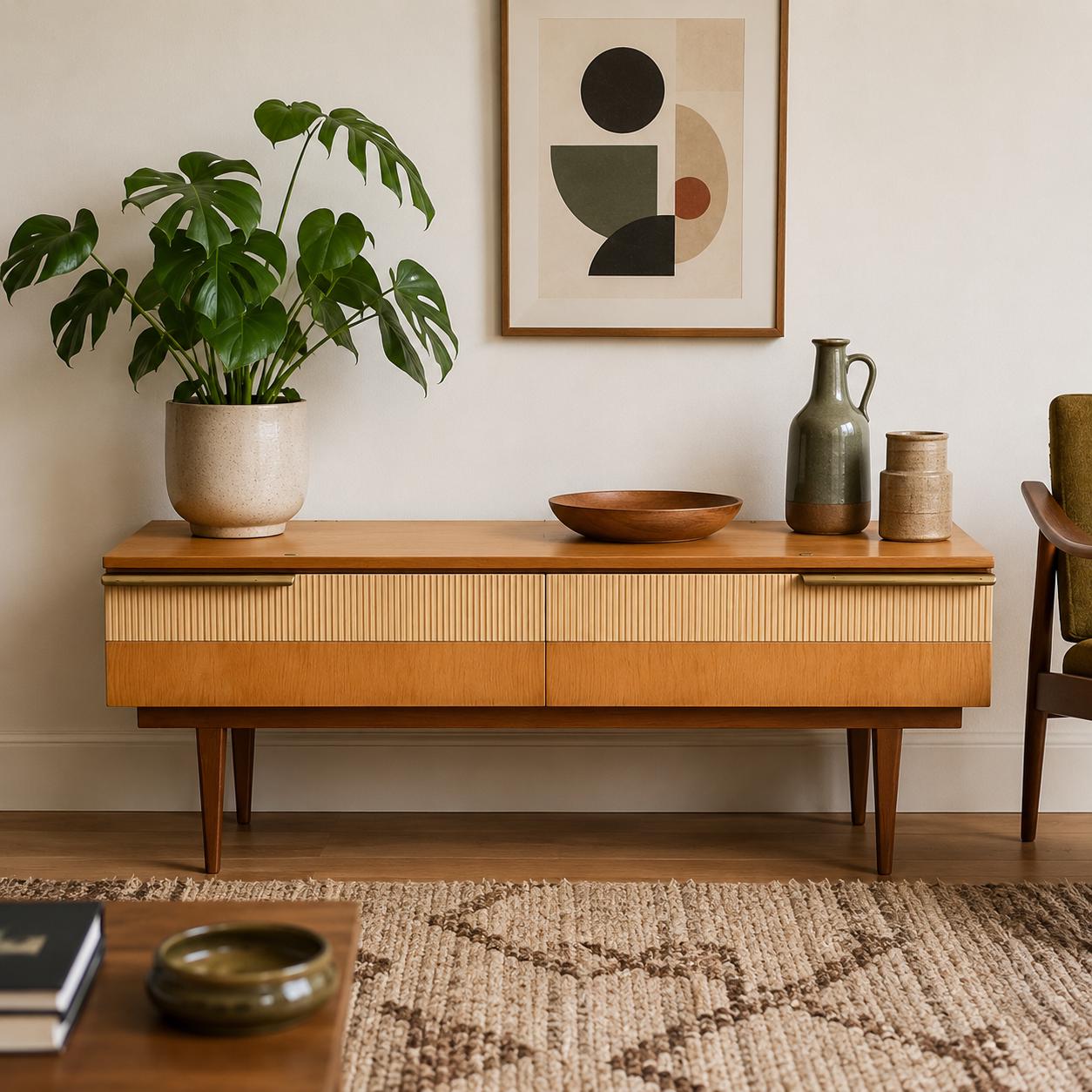 Mid century modern tv stand - Etsy 日本