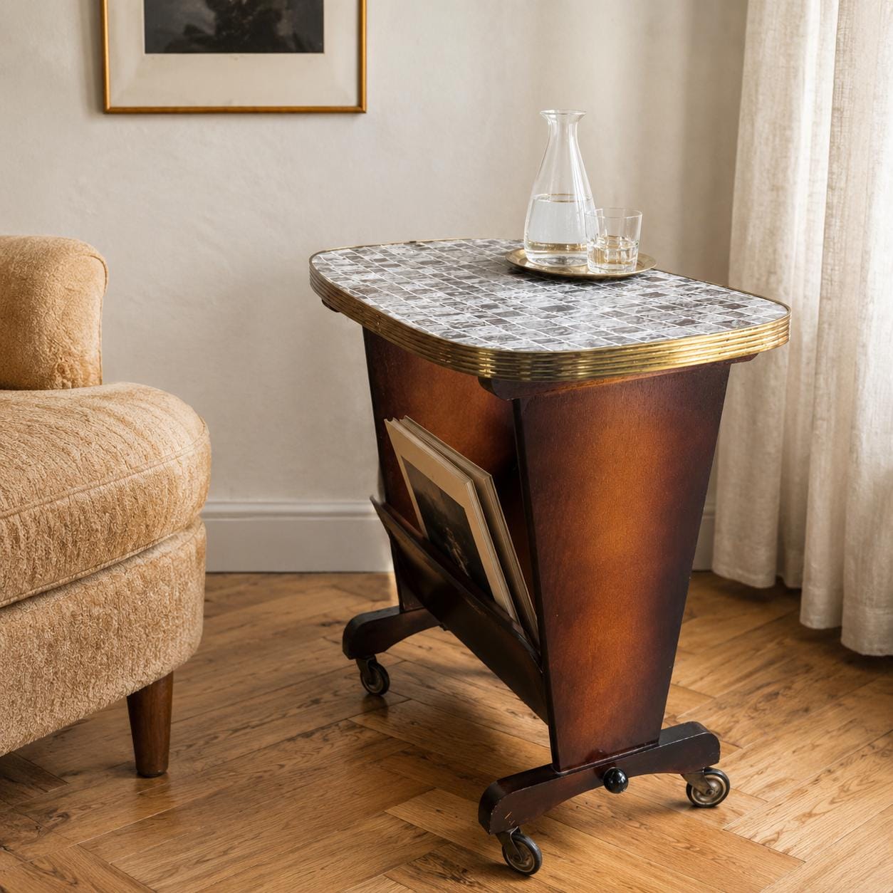Midcentury Side Table With Magazine Rack - Etsy