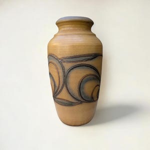 Large Bay Keramik Vase, Vintage Floor Vase with Fat Lava Decor