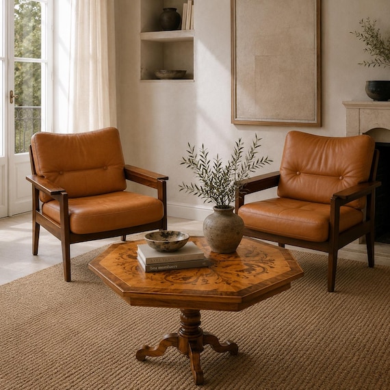 Mid Century Leather Lounge Chair Denmark 1970s | Danish Modern