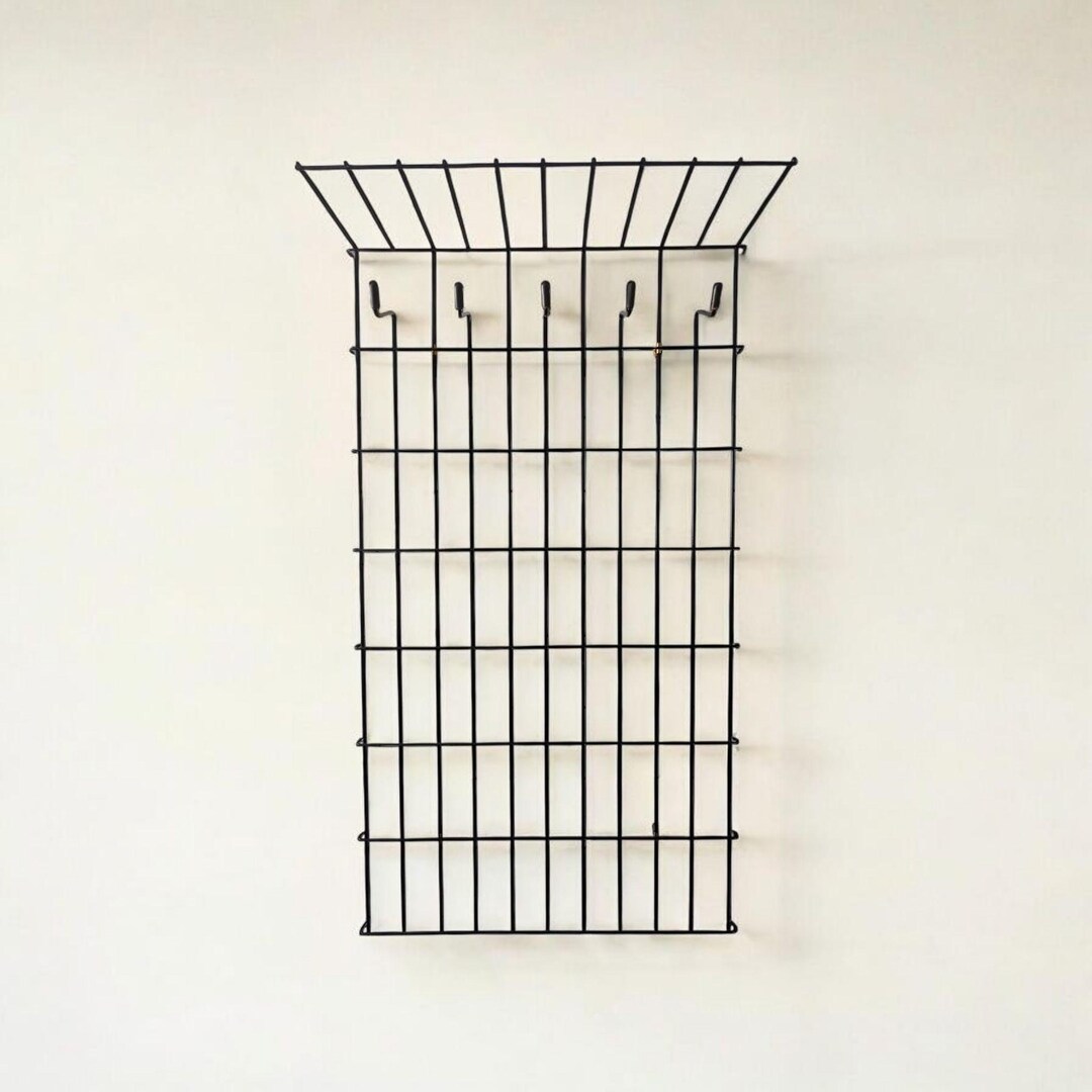 Vintage Black Metal Wall Coat Rack | Minimalist Coat Rack With Hooks ...