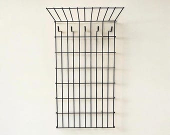 Vintage Black Metal Wall Coat Rack | Minimalist Coat Rack with Hooks | Mid-Century Wall Hooks | Loft Industrial Style
