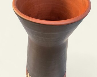 陶器 花瓶 赤褐色 手作り カイロの珍しい手作り花瓶 | ヴィンテージ陶器の花瓶 | エジプト陶器
