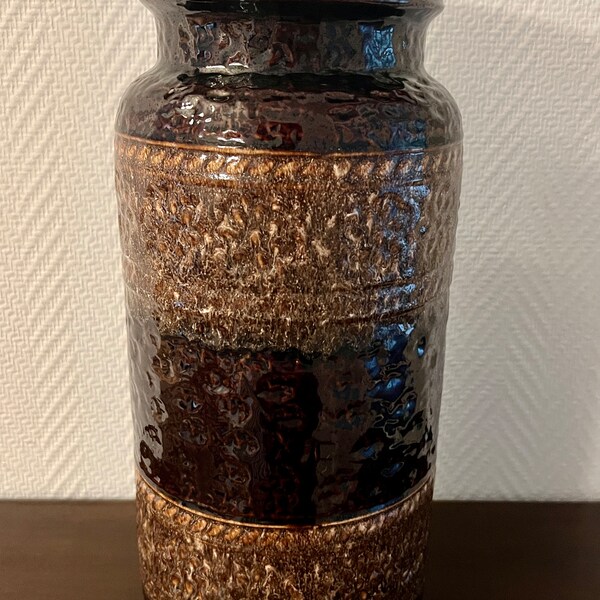 Große Vase von Bay braun, Bodenvase, Schirmständer 1970er