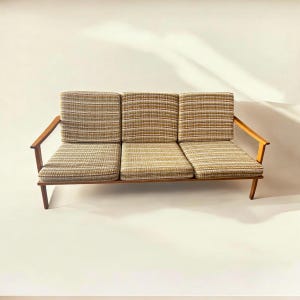 1960s 3-seater sofa / Senator sofa in Danish design a la Ole Wanscher, Grete Jalk, or Knoll Antimott with removable cushions