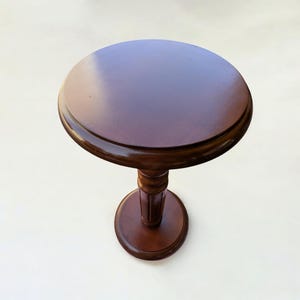 Rarity! Hand-turned plant stand made of real wood – mid-century, 1960s, unused, vintage decoration from Germany