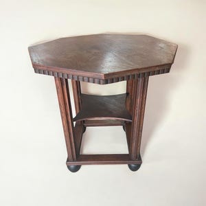 Art Deco Solid Wood Side Table, circa 1920-1930s