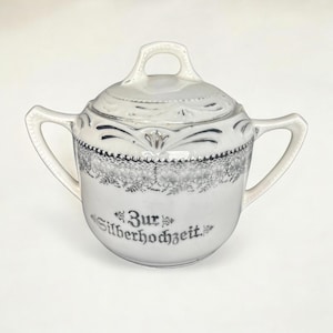 Vintage Porcelain Box for a Silver Wedding Anniversary, 1920s