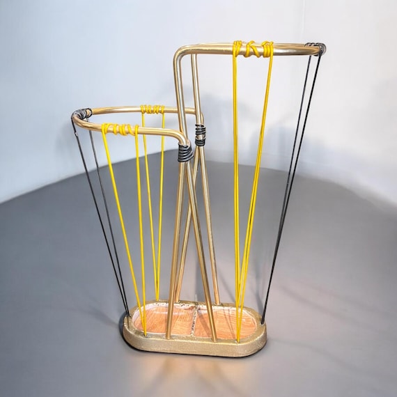 真鍮と鉄で作られたオリジナルのドイツ製ミッドセンチュリーモダン傘