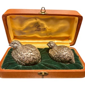 Rareté Gucci ! Salière et poivrière Gucci vintage originales dans leur étui d'origine