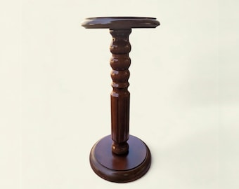¡Una rareza! Macetero torneado a mano de madera auténtica. Mediados de siglo, años 60, sin usar, decoración vintage alemana.