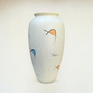 Vintage Bay Vase, Mid-century West German Ceramic in White With