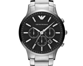 Montre chronographe à quartz Emporio Armani en acier inoxydable pour homme AR2460