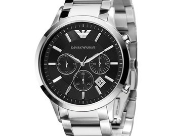 Emporio Armani AR2434 43mm Silver Stainless Steel Case, Silver Stainless