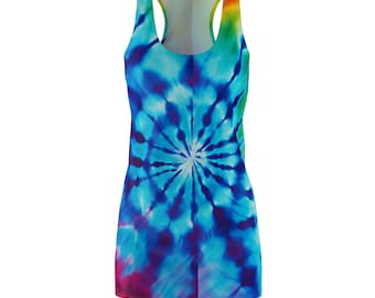 Tie Dye Racerback Dress: Boho Sleeveless Summer Dress