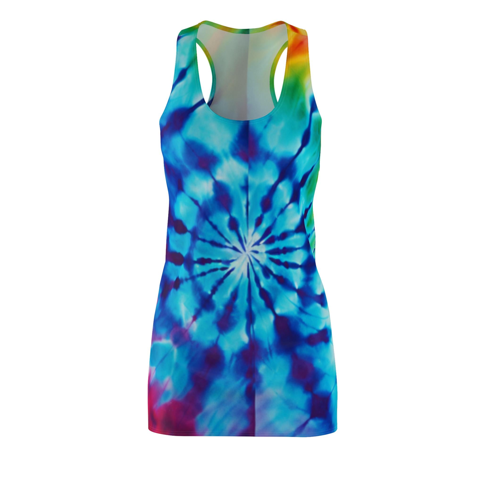 Batiken Kleid, Sommer Racerback Kleid, Boho Hippie Ärmelloses Kleid, Strand Cover Up, Festival Kleidung