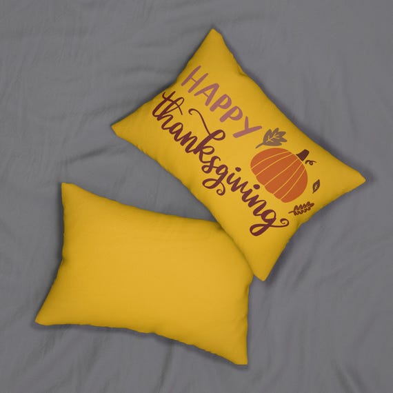 Festive Trends Popular Happy Thanksgiving Pumpkin Trending Designs Home Decor Rectangle Spun Polyester Lumbar Pillow Etsy