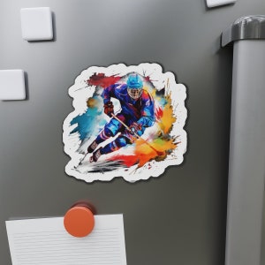 Die-Cut Magnets Hockey Magnets Sports Magnets Colorful Magnets Sports Stuff Hockey Fan Hockey Fan Stuff Sports Gift Hockey Gift