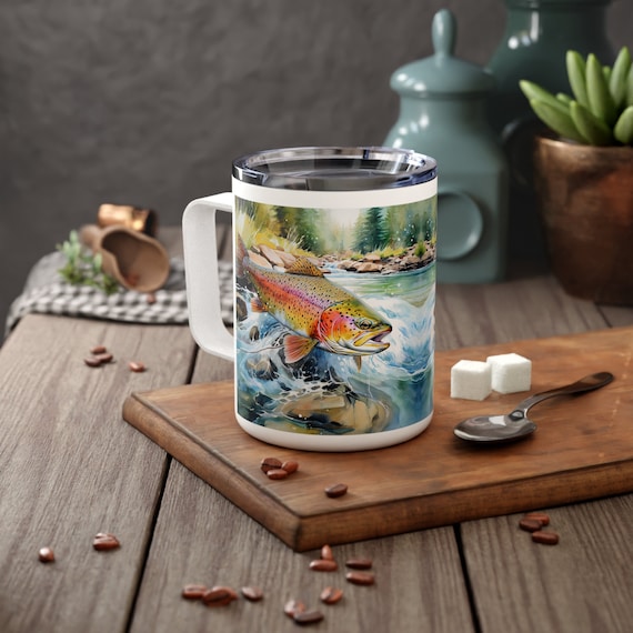 Insulated Coffee Mug, 10oz, Coffee Cup, Fishing, Camping, Nature, Fly  Fishing, Wild Life, River, Camping Stuff, Coffee Stuff, Gift Ideas - Etsy