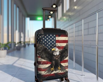 Koffer, Reisegepäck, Flaggen-Adler-Design, USA-Flaggen-Handgepäck, Unabhängigkeitstag, Volkstrauertag, viktorianischer Jahrestag Geschenk
