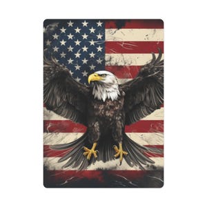 Cartes de poker personnalisées avec motif aigle américain, cadeau de jeu de cartes unique, cartes à jouer patriotiques, décoration de fête du 4 juillet, as de pique