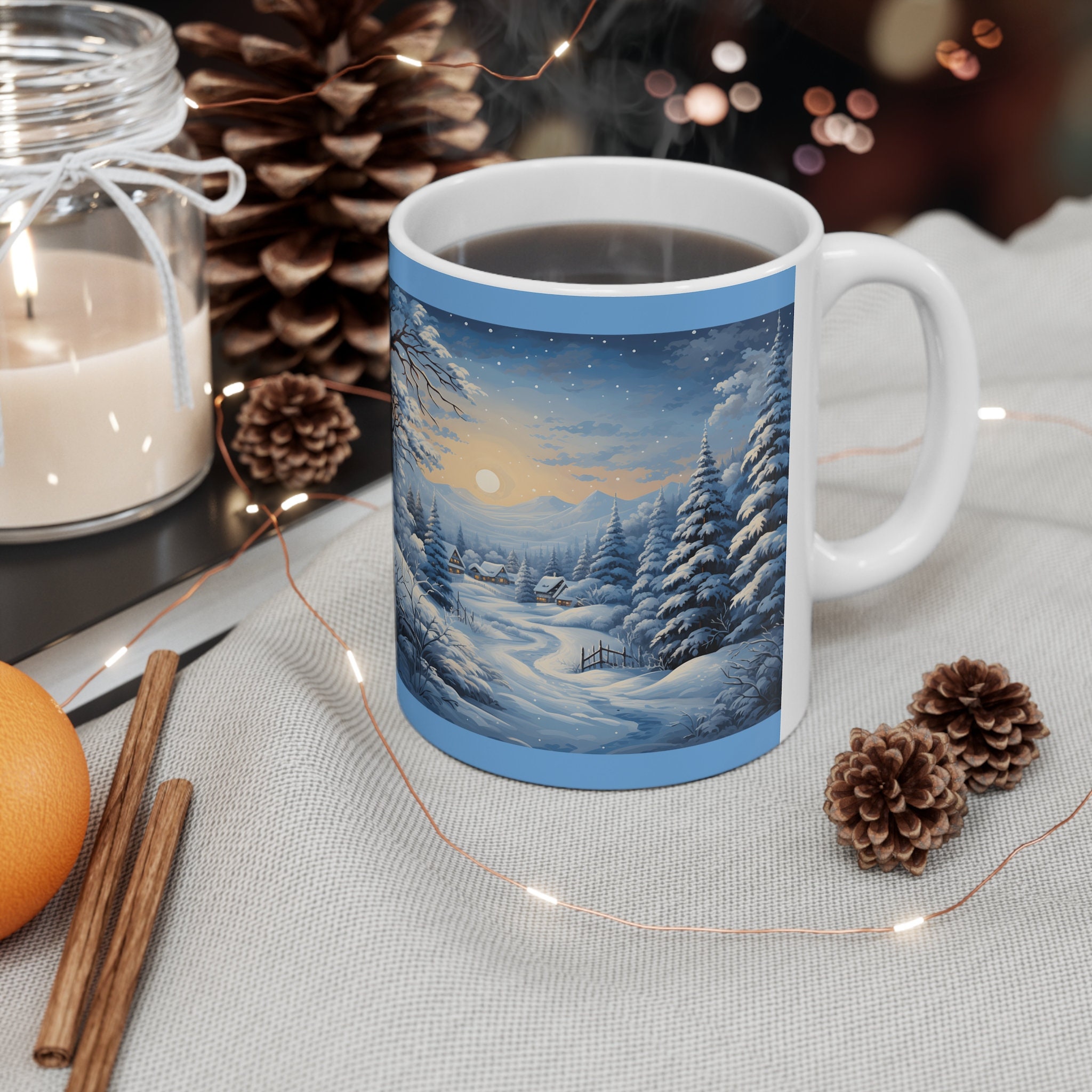 Winter Wonderland Ceramic Mug 11oz, Winter Designs, Seasonal, Gift Ideas, Coffee Mug, Tea Cup, Holiday Mug, Morning Brew