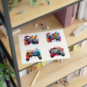 Game Controller Sticker Sheets Gift For Him Gifts For Gamer Stickers For Video Game Lovers Colorful Gamer Controller Water Resistant Vinyl image 4
