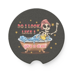 Sottobicchiere per auto da bagno a forma di scheletro, divertente accessorio per auto, regalo per gli amanti del bagno, originale decorazione per auto, regalo di Halloween, sottobicchiere unico