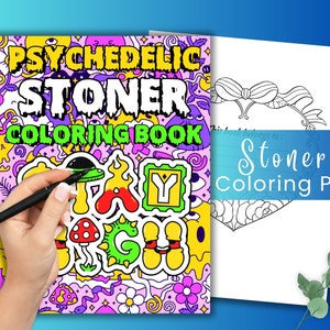 Stoner Coloring Book, Digital Download, 50 High Quality Premium Design Pages - Stoner Activity Sheets, Stoner Coloring Pages, Book Sheets