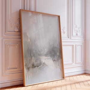 Abstract Landscape Minimalist Neutral Print, Soft Beige Gray Digital Download