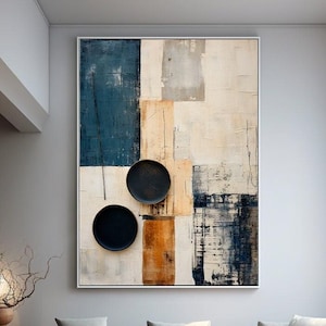 Minimaliste Neutre | Peinture abstraite | Peinture Wabi Sabi | Impression d'art texturé beige | Art minimaliste bohème | Numérique grand format IMPRIMABLE | t-77