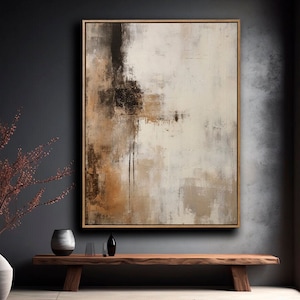 Abstract painting | Black And Beige |  Modern Wall Art |  Neutral Wall Art |  abstract art Prints  |  Digital PRINTABLE  t-27