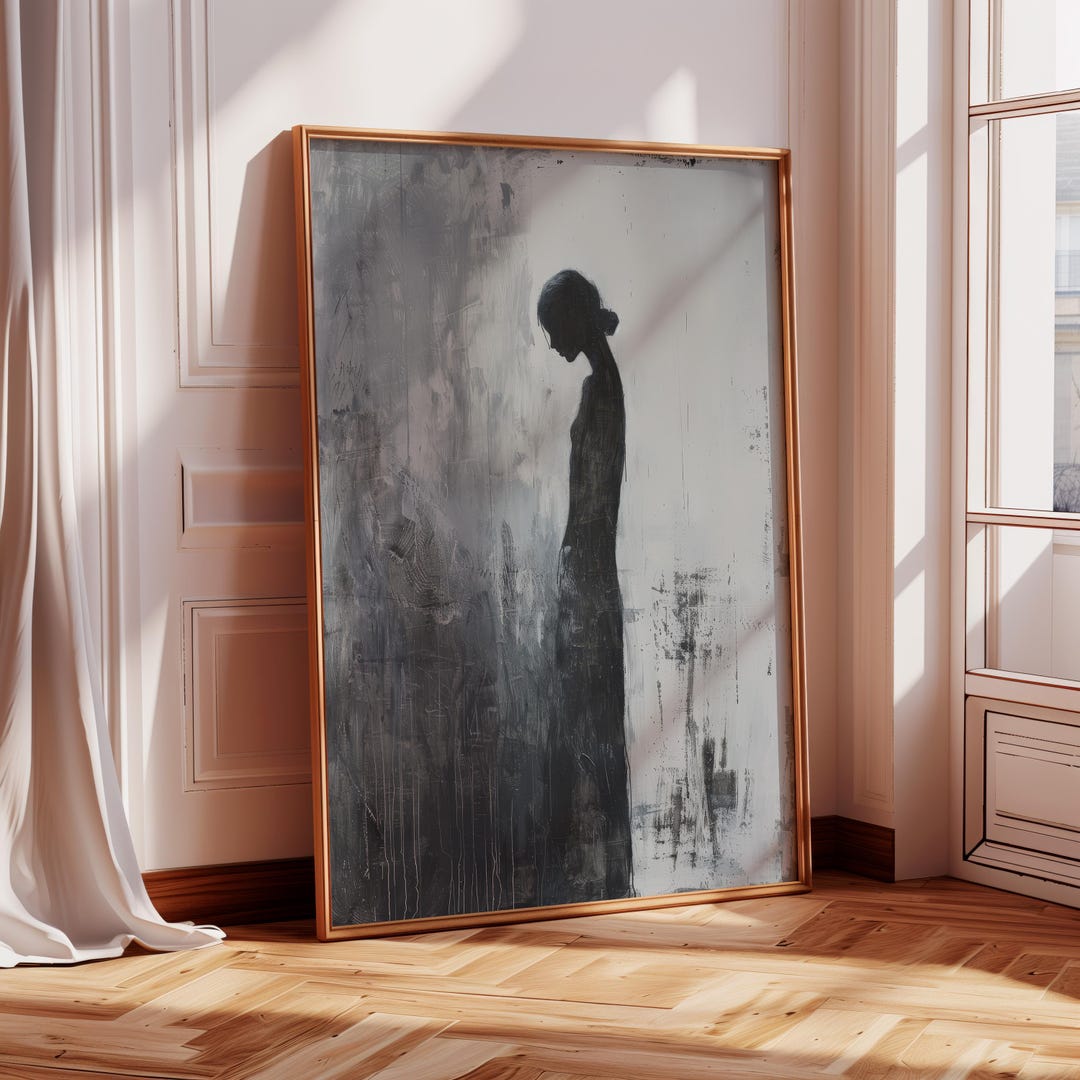 Silhouette Wall Art | Female Figure Art | Minimalist Black and White ...