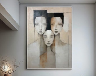 Minimalist Woman Face Art Print: Abstract Portrait (Digital Download)