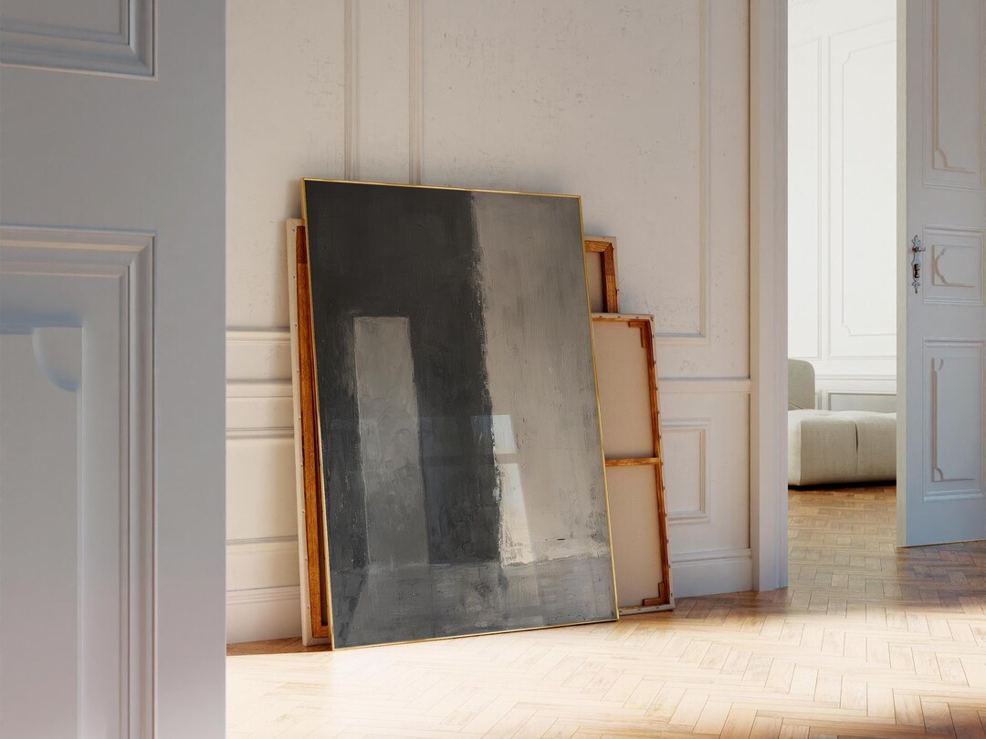 Black and White Abstract Art Print: Minimalist Geometric Wall Decor ...