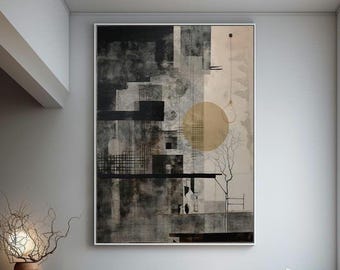 Mid-Century Modern Abstract Art Print: Geometric Shapes (Digital Download)