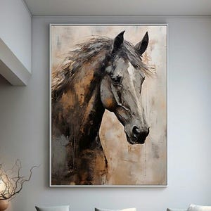 Horse Wall Art, Oil Horse Print, Horses Portraits Wall Art, Printable Wall Art, Farmhouse Wall Art, Digital Wall Art