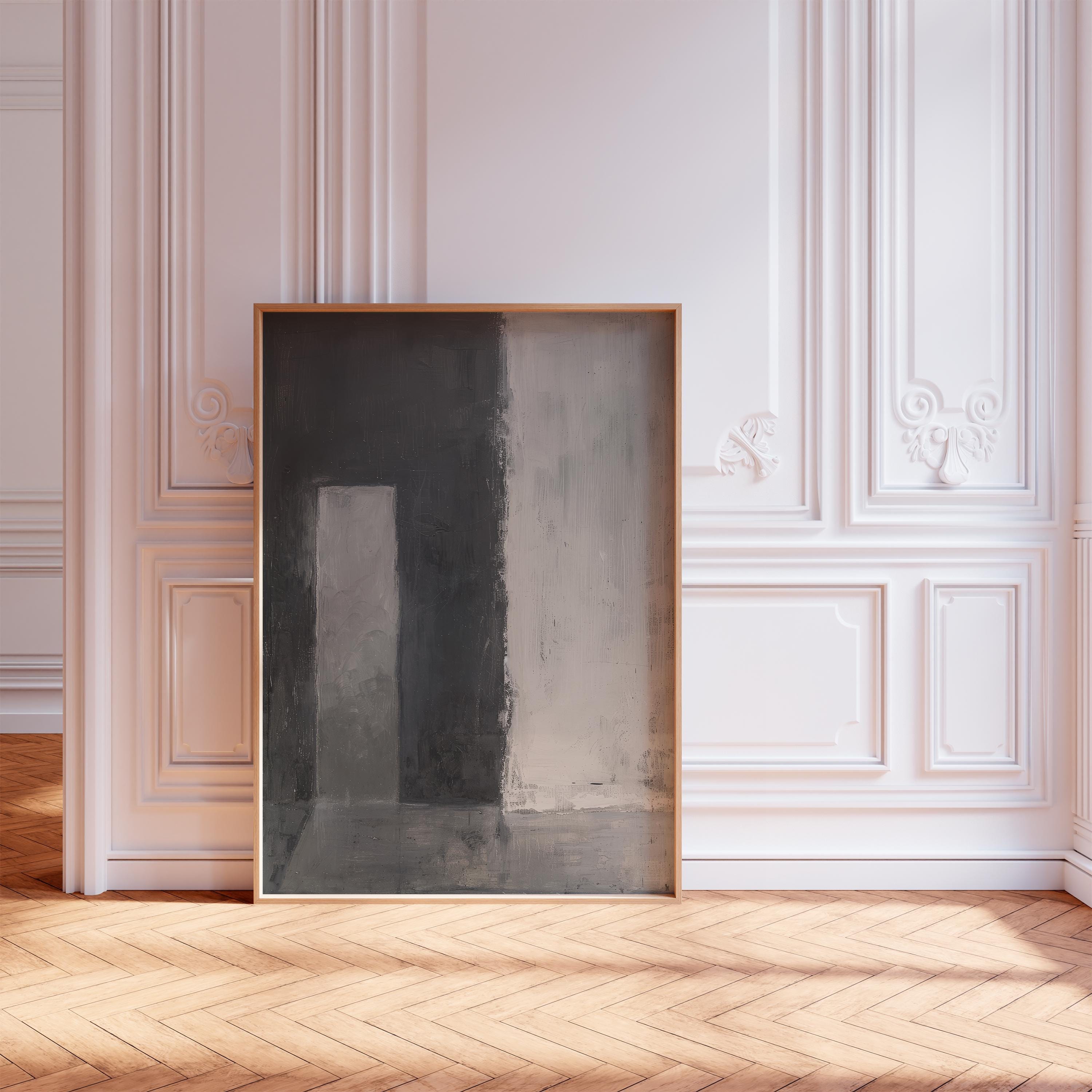 Black and White Abstract Art Print: Minimalist Geometric Wall Decor ...
