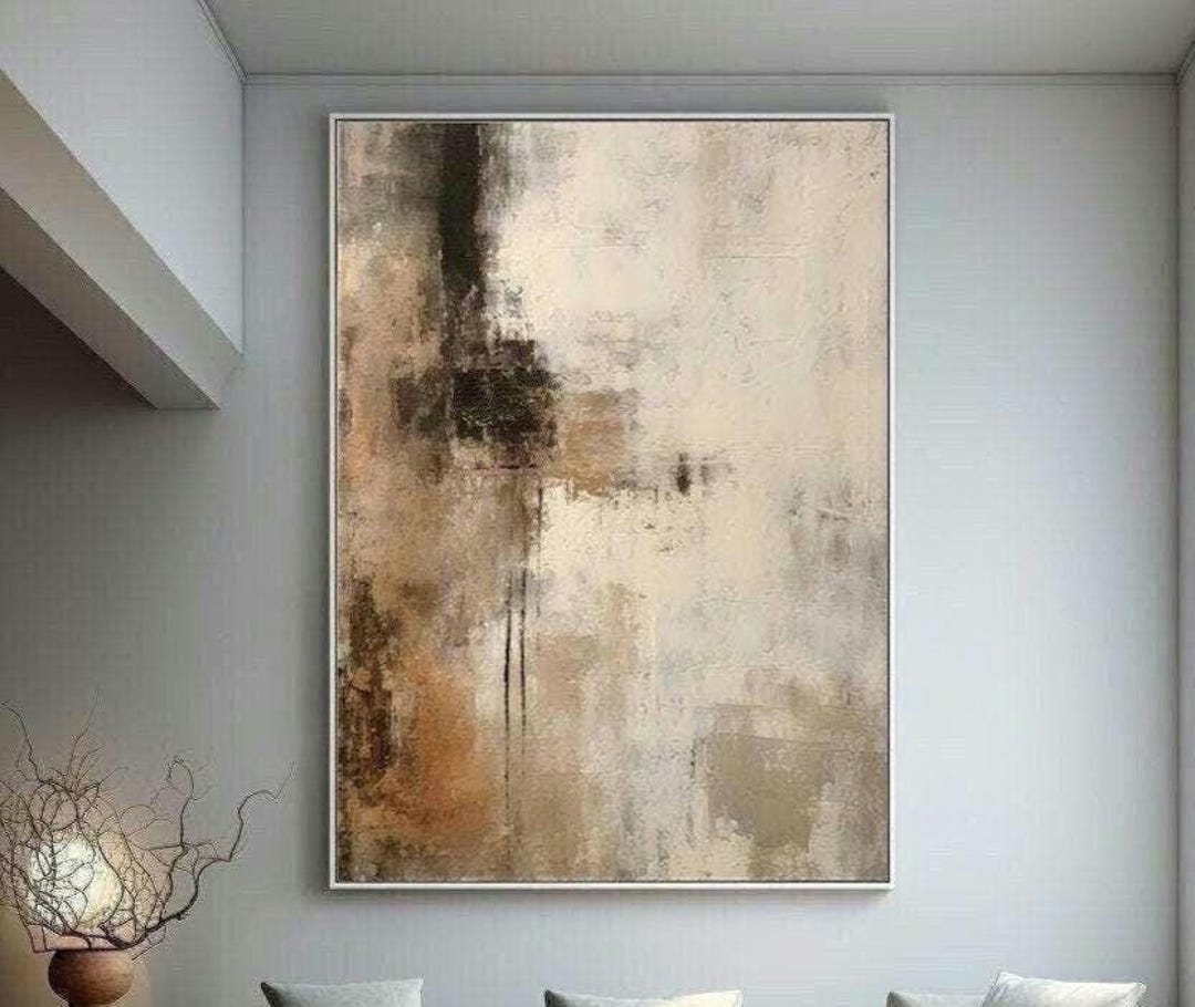 Abstract Painting | Black and Beige | Modern Wall Art | Neutral Wall ...