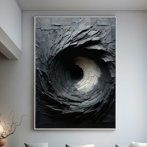 Black Textured Wall Art, Textured Prints, Black Wall Art, Black Painting, Textile Wall Art, Minimalist, Modern Wall Art, Plaster Wall Print