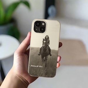 Cover per telefono personalizzata con cavallo - Cover per telefono con foto di cavalli - Regalo personalizzato per gli amanti dei cavalli