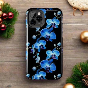 Orchid Phone Case - Perfect Gift for Orchid Lover - Floral Case for iPhone & Samsung - Blue Orchids